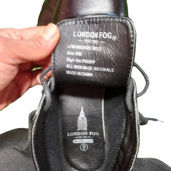 London Fog LFM Broadstreet Mens Memory Foam Black Size 9 - Picture 5 of 12
